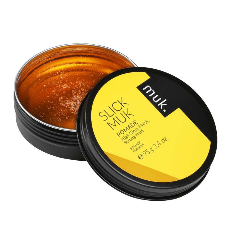 MUK. Muk Haircare Slick Muk High Gloss Pomade, 3.4oz - Strong Hold, High Gloss Pomade for Men, Humidity Resistant, Water Soluble, Coconut Vanilla Bean Fragrance - Image 2